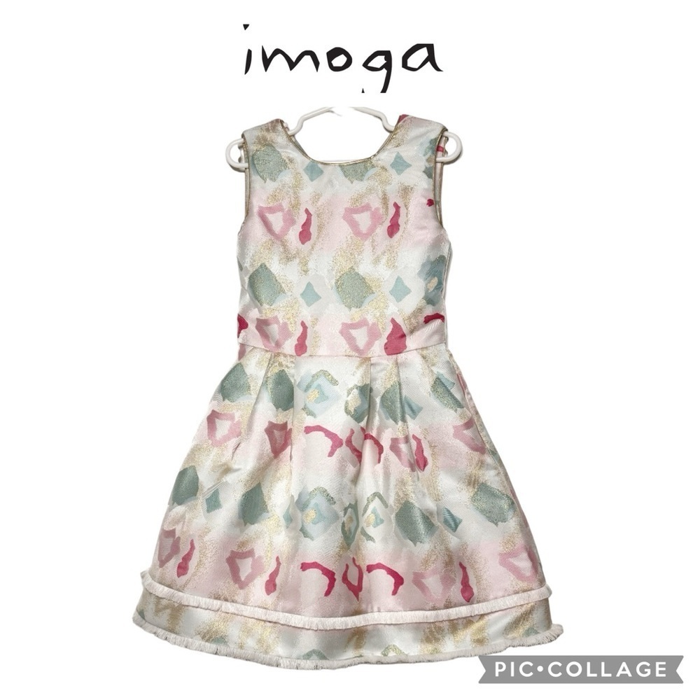 Imoga girls pastel colors glitter formal dress size 6 NWOT